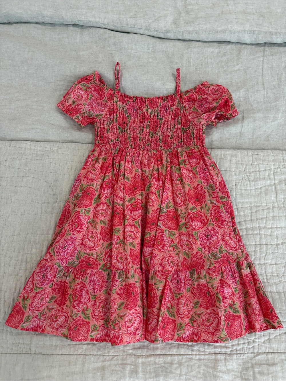 Haute Hippie Pink Floral Smocked Sundress for Girls - Size 10